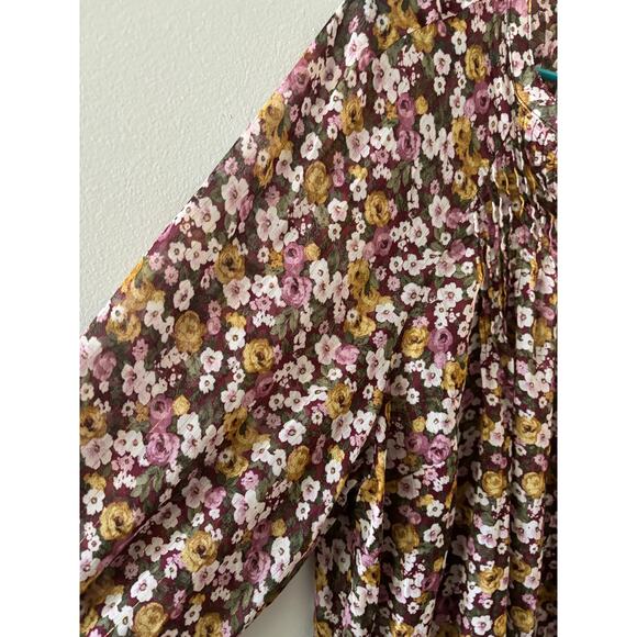 Torrid Womens Floral Chiffon Sheer Blouse Size 3X Button Down Feminine - Picture 6 of 8